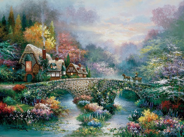 SunsOut (18040) - James Lee: "Peaceful Cottage" - 300 pieces puzzle