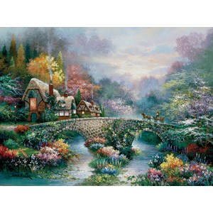 SunsOut (18040) - James Lee: "Peaceful Cottage" - 300 pieces puzzle