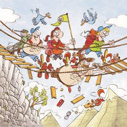 PuzzelMan (814) - "Scouts & Squirrels, Suspension bridge" - 210 pieces puzzle