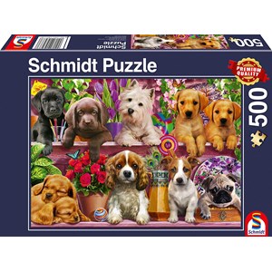 Schmidt Spiele (58973) - "Dogs on a Shelf" - 500 pieces puzzle