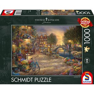 Schmidt Spiele (59917) - Thomas Kinkade: "Amsterdam" - 1000 pieces puzzle