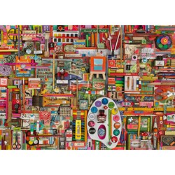 Schmidt Spiele (59698) - Shelley Davies: "Vintage Artist Materials" - 1000 pieces puzzle