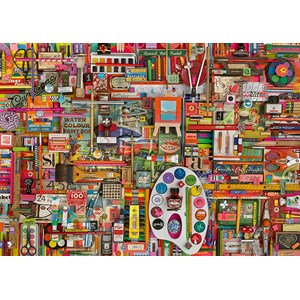 Schmidt Spiele (59698) - Shelley Davies: "Vintage Artist Materials" - 1000 pieces puzzle