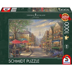Schmidt Spiele (59675) - Thomas Kinkade: "Cafe in Munich" - 1000 pieces puzzle