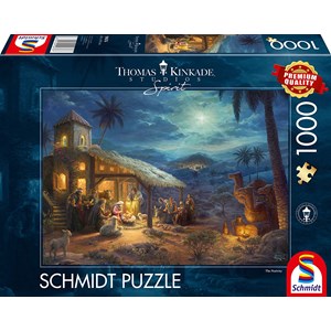 Schmidt Spiele (59676) - Thomas Kinkade: "Spirit, Jesus' Birt" - 1000 pieces puzzle