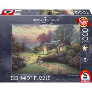 Schmidt Spiele (59678) - Thomas Kinkade: "Spirit, Cottage of the Good Shepherd" - 1000 pieces puzzle