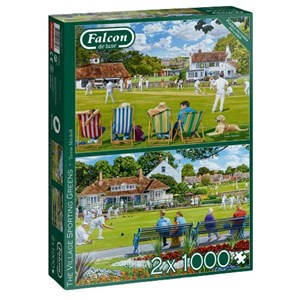Falcon (11309) - Trevor Mitchell: "The Village Sporting Greens" - 1000 pieces puzzle