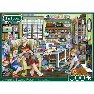 Falcon (11273) - Fiona Osbaldstone: "Granny's Sewing Room" - 1000 pieces puzzle