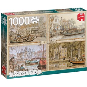 Jumbo (18855) - Anton Pieck: "Canal Boats" - 1000 pieces puzzle