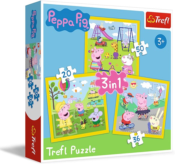 Trefl (34849) - "Peppa's happy day, Peppa Pig" - 20 36 50 pieces puzzle