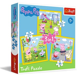 Trefl (34849) - "Peppa's happy day, Peppa Pig" - 20 36 50 pieces puzzle