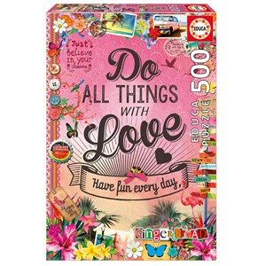 Educa (17086) - "Do All Things With Love" - 500 pieces puzzle