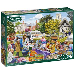 Falcon (11301) - Trevor Mitchell: "Village Church Car Boot Sale" - 500 pieces puzzle