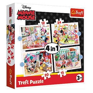 Trefl (34355) - "Minnie with Friends" - 12 15 20 24 pieces puzzle