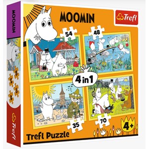 Trefl (34368) - "Moomin happy day" - 35 48 54 70 pieces puzzle