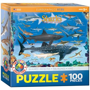 Eurographics (6100-0079) - "Sharks" - 100 pieces puzzle
