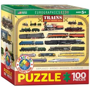 Eurographics (8100-0090) - "Trains" - 100 pieces puzzle