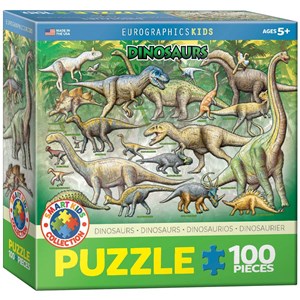 Eurographics (6100-0098) - "Dinosaurs" - 100 pieces puzzle