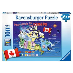 Ravensburger (10569) - "Map of Canada" - 100 pieces puzzle