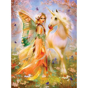 SunsOut (49006) - Bente Schlick: "Fairy Princess and Unicorn" - 1000 pieces puzzle