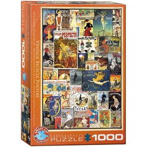 Eurographics (6000-0756) - "Vintage Bicycle Posters" - 1000 pieces puzzle