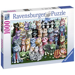 Ravensburger (19726) - "Cat Family Reunion" - 1000 pieces puzzle