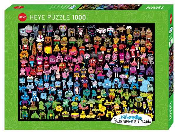 Heye (29786) - Jon Burgerman: "Doodle Rainbow" - 1000 pieces puzzle