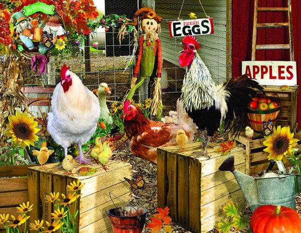 SunsOut (34896) - Lori Schory: "Chickens on the Farm" - 1000 pieces puzzle