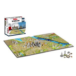 4D Cityscape (40064) - "Warsaw, Poland" - 1200 pieces puzzle