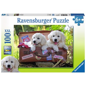 Ravensburger (10538) - "Traveling Pups" - 100 pieces puzzle