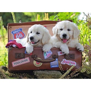 Ravensburger (10538) - "Traveling Pups" - 100 pieces puzzle