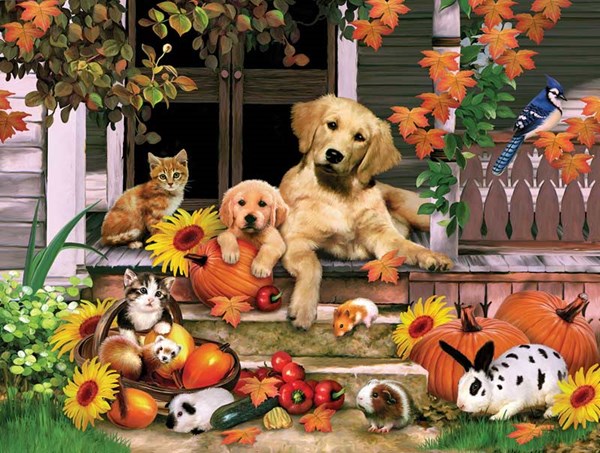 SunsOut (59314) - Howard Robinson: "Autumn on the Porch" - 300 pieces puzzle