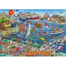 Heye (29729) - Birgit Tanck: "Seaport" - 1000 pieces puzzle