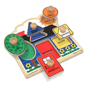 Melissa and Doug (2053) - "First Shapes Jumbo Knob" - 5 pieces puzzle