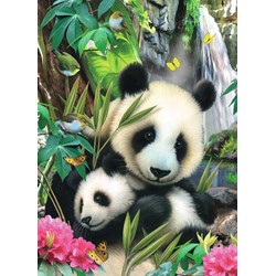 Ravensburger (09608) - Howard Robinson: "Panda Family" - 60 pieces puzzle