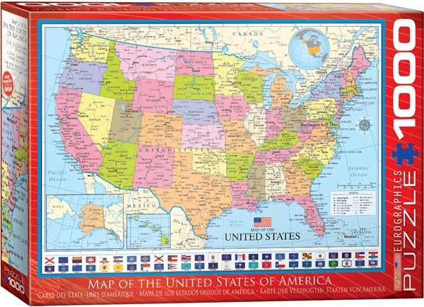 Eurographics (6000-0788) - "Map of the United States of America" - 1000 pieces puzzle
