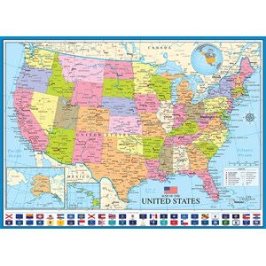 Eurographics (6000-0788) - "Map of the United States of America" - 1000 pieces puzzle
