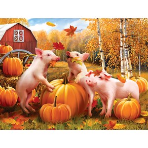 SunsOut (28657) - Tom Wood: "Pigs & Pumpkins" - 300 pieces puzzle