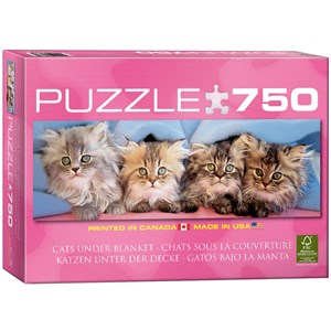 Eurographics (6005-4678) - Takino: "Cats Under Blanket" - 750 pieces puzzle