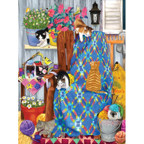 SunsOut (12562) - "Porch Kittens" - 1000 pieces puzzle