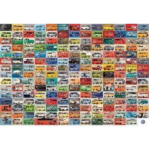 Eurographics (8220-0783) - "The Volkswagon Groovy Bus Collage" - 2000 pieces puzzle