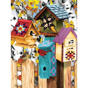 SunsOut (12554) - Ashley Davis: "Fall Birdhouses" - 1000 pieces puzzle