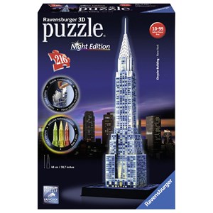 Ravensburger (12595) - "Chrysler Building (Night Edition)" - 216 pieces puzzle