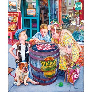 SunsOut (44262) - Susan Brabeau: "Playing Checkers" - 1000 pieces puzzle