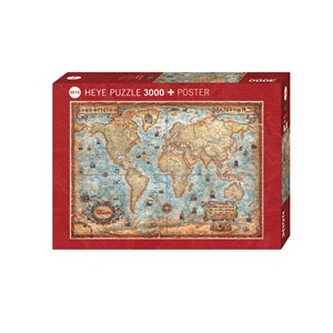 Ravensburger Antique Map Puzzle 3000 pièces Puzzle pour adultes - La  technologie Softclick signifie que les pièces s'emboîtent parfaitement 