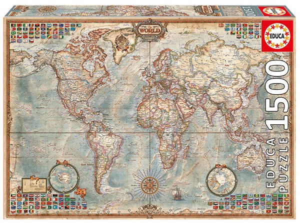 Educa (16005) - "Political Map Of The World" - 1500 pieces puzzle