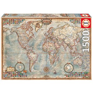 Educa (16005) - "Political Map Of The World" - 1500 pieces puzzle