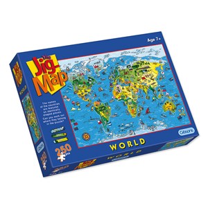 Gibsons (G1050) - "Jigmap World" - 250 pieces puzzle