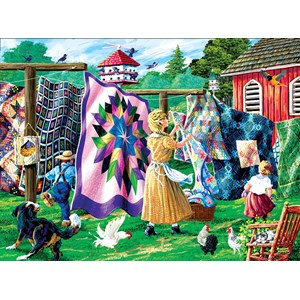 SunsOut (38864) - Joseph Burgess: "Quilter's Clothesline" - 1000 pieces puzzle