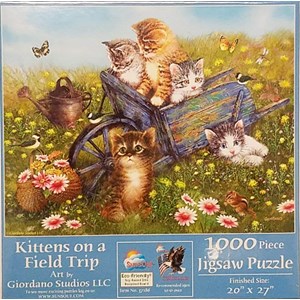 SunsOut (37186) - Giordano Studios: "Kittens on a Field Trip" - 1000 pieces puzzle